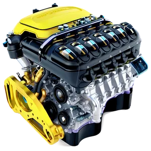 Supercharged Car Engine Layout PNG 06132024