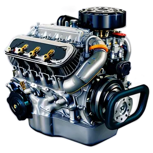 Supercharged Car Engine Layout PNG 90