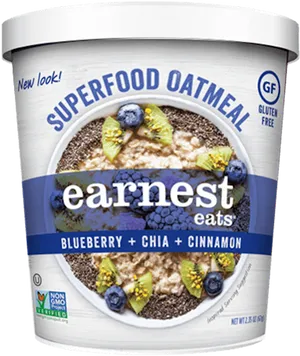 Superfood Oatmeal Blueberry Chia Cinnamon PNG image