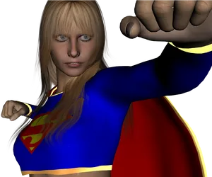 Supergirl Power Pose3 D Render PNG image