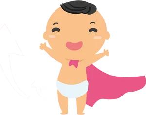 Superhero Baby Cape Diaper Graphic PNG