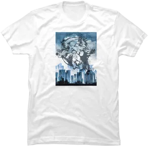 Superhero Cityscape Graphic Tee PNG image