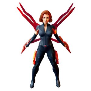 Superhero_ Female_with_ Red_ Wings PNG image