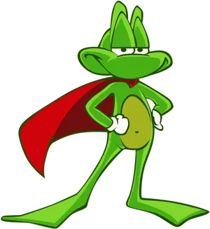 Superhero Frog Cartoon Character