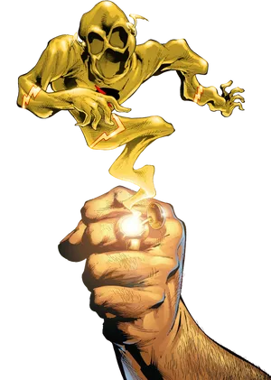 Superhero Speedster Emerging From Ring PNG image