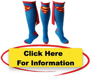 Superhero Themed Sockswith Clickable Banner PNG image