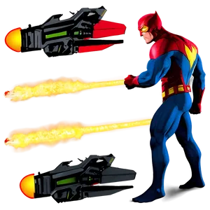 Superhero With Fire Power PNG Oog5
