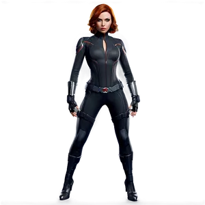 Superheroinein Black Tactical Suit PNG image