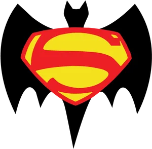 Superman Batman Logo Hybrid PNG image