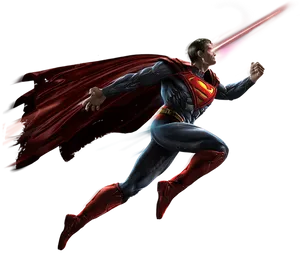 Superman_ Flying_ Action_ Pose PNG