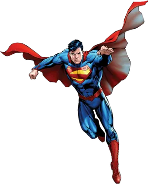 Superman Flying Heroic Stance PNG