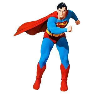 Superman In Action PNG 05032024