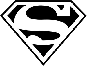 Superman Logo Blackand White PNG image