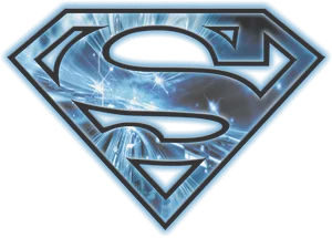 Superman Logo Blue Energy Background PNG image