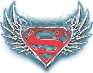 Superman Logowith Wingsand Lightning PNG image