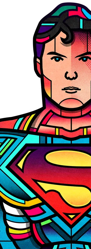 Superman Pop Art Portrait PNG image