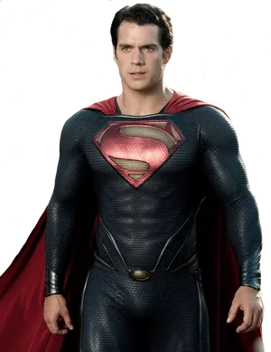 Superman Portrait Standing Pose PNG