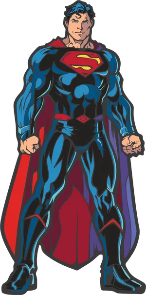 Superman Standing Pose Illustration PNG