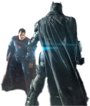 Superman Stares Down Batman PNG image