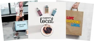 Support Local Shopping Collage