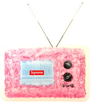 Supreme Branded Fuzzy Television PNG image