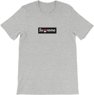 Supreme Branded Grey T Shirt PNG image
