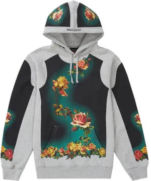 Supreme Floral Hoodie Design PNG image