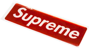 Supreme Logo Sticker Red Background PNG image