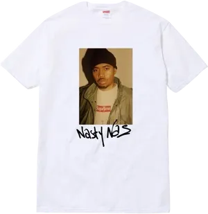 Supreme Nasty Nas T Shirt Design PNG image