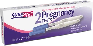 Suresign Pregnancy Tests Pack PNG image