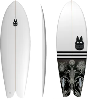 Surfboardwith Unique Graphic Design PNG image