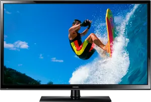 Surfer Action Displayedon Samsung L E D T V PNG image