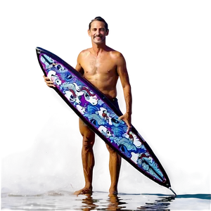 Surfer And Pelican Encounter PNG Ebi