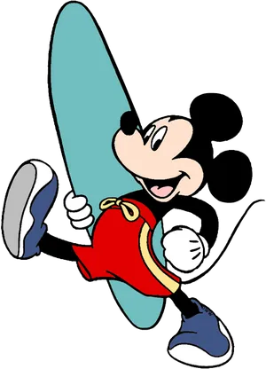 Surfing Mickey Mouse Clipart PNG image