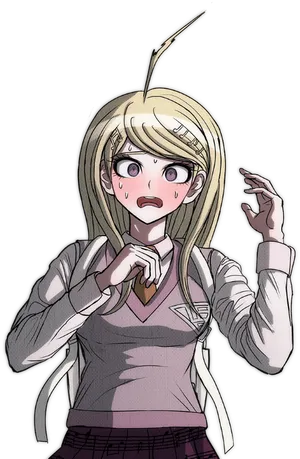 Surprised Anime Girl With Blush PNG image