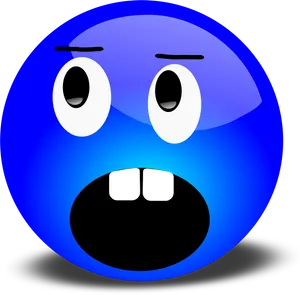 Surprised Blue Emoji Expression PNG image