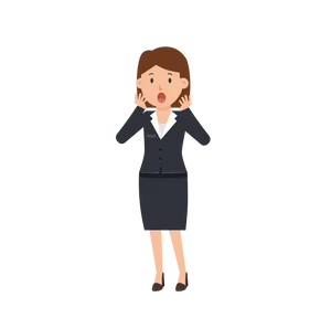 Surprised Businesswoman Cartoon PNG
