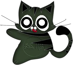 Surprised Cartoon Cat Illustration PNG image