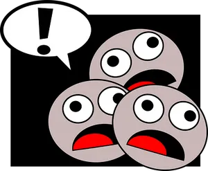 Surprised Cartoon Faces Vector PNG image