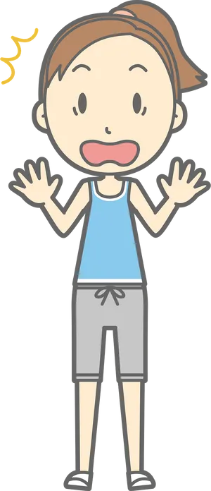 Surprised Cartoon Girl Expression PNG