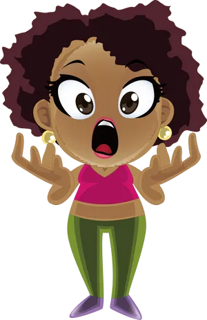 Surprised Cartoon Girl Expression PNG image