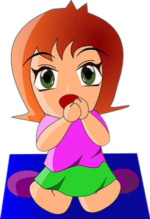 Surprised Cartoon Girl Illustration PNG image