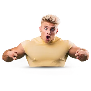 Surprised Man Yellow Shirt PNG