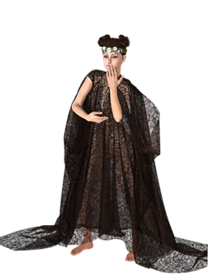 Surprised Medieval Woman3 D Render PNG image