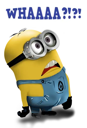 Surprised Minion Whaaa PNG image