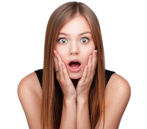 Surprised Woman Expression PNG image