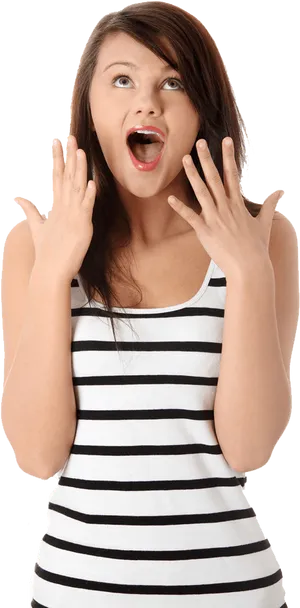 Surprised Woman Gesture PNG image