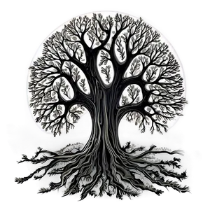 Surreal Black And White Tree Art Png Aec PNG image