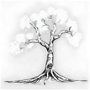 Surreal Black And White Tree Art Png Kjg PNG image