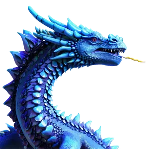 Surreal Blue Dragon PNG 48